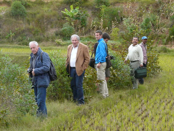 La délégation SPF en train de visiter les rizières au Nord de Tana.